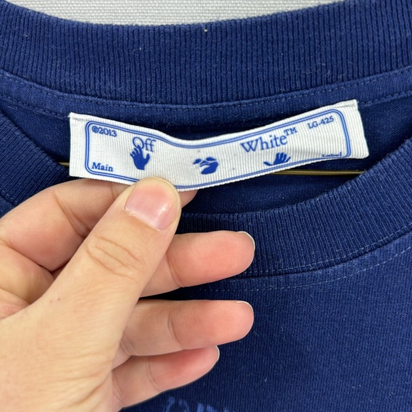 OFF-WHITE Rubber Arrows T-Shirt- Blue- Size M- Pre-Owned - Picture 2 of 8